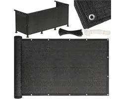 Springos Pare-vue de balcon - Écran d'intimité - Haute qualité - Résistant à l'eau - Protection UV - 1x5 m - 95% - Anthracite - PVC