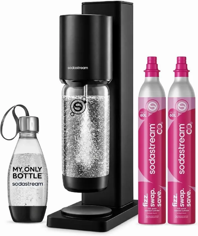 Sodastream FRESH PLUS Sparkling Water Maker Starter Kit, 2 CO2 & 1L+0.5L Bottles