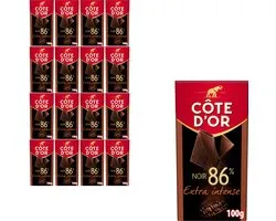 Côte d'Or Tablette de Chocolat Extra Intense Puur 86% 16 x 100g - Tablettes de Chocolat - Cadeau femmes ou hommes anniversaire - Stock