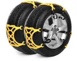 AMiO Universele Anti-Slip Sneeuwkettingen Set 6 Stuks - Antislip Spanbanden met Montagebeugel en Handschoenen voor Sneeuw IJs Modder en Zand