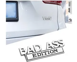 Dailygoods- Embleem Bad Ass Edition - Auto Sticker - Metalen Sticker - Universele Pasvorm - Zinklegering - 10 x 3,5 cm - Autosticker
