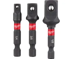 Jeu D'adaptateurs Milwaukee Bit-Cap Hex 3-PIECES 3/8,1/4,1/2
