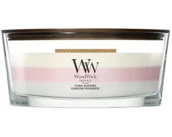 WoodWick Hearthwick - Trilogy Floral Blossoms - Bougie parfumée Ellipse - 50 heures de combustion