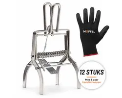 Moffel® Mollenklem 12 Stuks + Tuinhandschoenen - Mollenval - Mollenverjager - Mollenvallen - Mollenklemmen voor Effectieve Mollenbestrijding