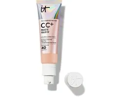 IT Cosmetics Your Skin But Better CC+ Nude Glow SPF40 Foundation - Lichte Textuur - Glow Serum met 2% Niacinamide, Hyaluronzuur, Groene thee-extract en SPF 40 - Neutral Medium- 32ml