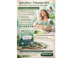 SPIRULINE (L'ALGUE MIRACLE) + VITAMINE B12 SANS GLUTEN est le complément à la mode pour ses bienfaits rassasiants et minceur, apportant nutriments, protéines, vitamines, minéraux et antioxydants. de nombreux bienfaits grâce à la formule protéinée