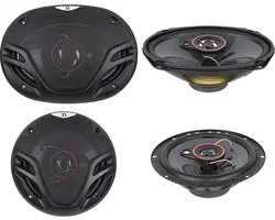 Alphasonik AS2629P 6.5" 350W Max 3-weg luidsprekers Plus 6X9 500W Max 3-weg auto audio coaxiale luidspreker pakket