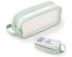 Etui - Pennenzak - Etui Voor School - Transparant Etui - Transparant Examenetui - Schoolspullen - transparante schooletui - schooletui - Etui voor mannen en vrouwen, kinderetui, reizen - gaas - Terug naar school - Groen