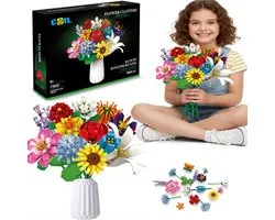 COIL Fleurs Ensemble de Construction 1009 Pièces – Flower Clusters – Bouquet Coloré à Construire – Sans Vase – 6+