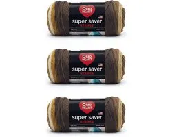 Red Heart Super Saver garen, 3-pack, Latte Stripe