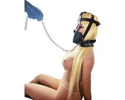 BNDGx® - Extreme BDSM Masker - Nep Leer - Met Gag - SM - Met lijn