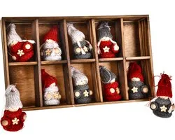 Bianchidino - Mini Kerstpopjes / kersthangers - set van 10st H6,5cm