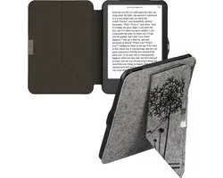 kwmobile vilten case voor e-reader - Compatibel met Tolino Vision 1 / 2 / 3 / 4 HD - Magnetische sluiting - Paardenbloemen Liefde design