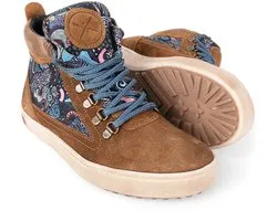 Inkkas Nakuru Camping Boot dames wandel sneaker – tan suède hiking boot met wildlife-print Lake Nakuru (Kenia) – leren voering – robuuste & duurzame profielzool, maat 40