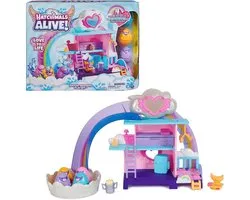 Spinmaster Hatchimals Alive - Hatchi-Nursery-speelset - met 4 minifiguren in eieren die zelf uitkomen en 13 accessoires