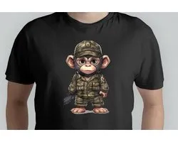 Chimpanzee Combat Unit - T Shirt - Sarcastic - GoodVibes - Sarcasm - Funny - Gift - Cadeau - Sarcastisch - SarcastischeVibes - schattig - lief - feelgood - Army - Military - Leger - Militair