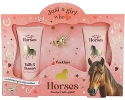 Loves Horses badgeschenkset met ketting