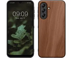 Coque de téléphone kwmobile adaptée au Samsung Galaxy A26 5G - Coque avec bumper en marron foncé - Coque arrière - Bois