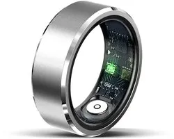 WizBay Premium Select® Aluminium Zilver Blush Smart Ring Dames Heren - Oplaad Case - Hypoallergeen - Hartslag & Slaap Monitor - IP68 Waterdicht - O2 Meting - Gesture Functie - Multiple Sport Modi - #12