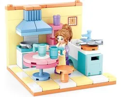 Sluban Mini Handcraft Keuken bouwspeelgoed kinderen vanaf 6 jaar – Constructiespeelgoed modelbouw mini kamer – bouwdoos met 108 bouwstenen en 1 minifiguur – M38-B0757A