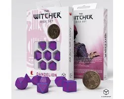 Q-Workshop The Witcher Dice Set - Dandelion - The Conqueror of Hearts (7 pcs + coin)
