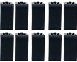 Eenpolige schakelaar zwart - 10 stuks, Bticino Living platen