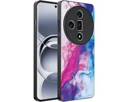 Coque de téléphone Smartphonica compatible avec Oppo Find X7 Ultra avec motif marbre rose et Blauw - Coque arrière en TPU Design marbre rose et Blue compatible avec Oppo Find X7 Ultra
