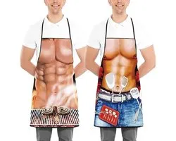 Keukenschort - 2 stuks - 60 x 80 cm - Grappige schorten voor mannen en vrouwen - barbecue- en kookschorten - Horeca Sloof - BBQ Schort - voor BBQ, Koken en Ambachtelijk Werk - of verjaardagscadeau voor man, vrouw, vader, moeder en vrienden