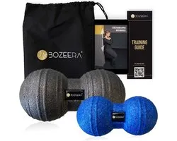 BOZEERA Balle de Massage 8cm & Balle de Massage Duoball 12cm - Set de Balles Triggerpoint - Set de Ball Cacahuètes - Y Compris Affiche Manuel Vidéo et Sac