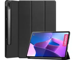 Lenovo Tab P12 Pro Cover Book Case Luxe - Housse Lenovo Tab P12 Pro - Zwart