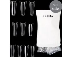 YUBBI Transparante Nagel Tips - 500 stuks - Coffin Shape - Nagel Verlenging – Nageltips voor Gel en Acrylnagels - Kunstnagels - Nepnagels - 10 maten