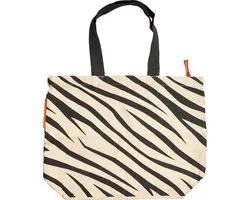 Shopper durable NoMorePlastic - Zebra - fabriqué à partir de coton recyclé - Soutenez The Great Bubble Barrier avec votre achat