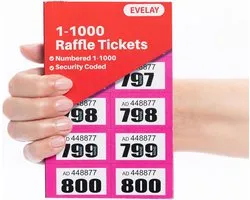Loterij Tickets Set 1-1000 Genummerde Tombola Kaartjes Roze