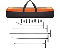 Kit de débosselage 13 pièces, outil de réparation de bosses Laque avec 5 tiges en acier inoxydable et 8 têtes de marteau, outil professionnel de débosselage pour petites bosses, bosses de porte, réparation des dommages causés par la grêle