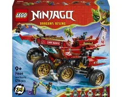 LEGO® NINJAGO® Land-Bounty - Ensemble Imaginatif pour Enfants de 9 Ans et Plus - 3 Véhicules et 6 Figurines - Inclut une Moto, un Buggy Tout-Terrain et un Vaisseau - Idée Cadeau pour Garçons et Filles - 71869