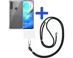 Coque de téléphone compatible avec Motorola Moto G8 Power , transparente et antichoc, avec cordon universel détachable. Coque en Siliconen antichoc avec cordon. Compatible avec Motorola Moto G8 Power.
