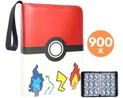 Verzamelmap voor Pokémon kaarten – 900 Kaarten – Verzamelkaarten map – Kaartenhouder – Collector Binder - 9 Pocket - Met Ritssluiting - 50 Pagina's