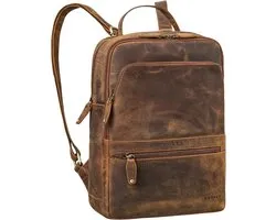 ROYALZ Broadway Leather Backpack for Men and Women, Medium Size, Ideal as Laptop Backpack 13-14.5 Inch for Work - ShopVlot