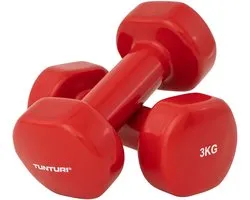 Tunturi Haltères vinyle 3kg rouge, la paire
