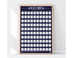 Gift Republic Bucketlist Scratch Poster - 100 Sci-fi Films