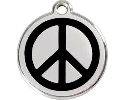 Red Dingo Hondenpenning 30 mm peace zwart