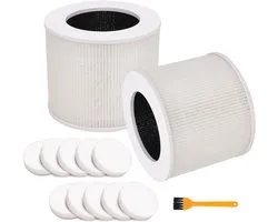 Vervangfilters voor luchtzuiveraar - 2 stuks - Compatibel met LEVOIT Core Mini - 3-fasen filtratie - ShopVlot