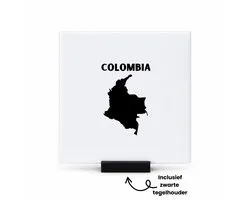 Colombia tegeltje met tegelhouder - Piloot - Colombia cadeau - tegeltjes met tekst - beste land - Leuk cadeau voor je Vriend om te geven - spreuktegels - 10.8x10.8 CM