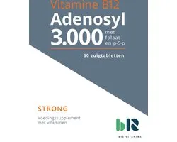 B12 Vitamins - B12 Adenosyl 3.000 met Folaat - 60 tabletten - Vitamine B12 adenosylcobalamine - B12 Adenosyl - vegan - voedingssupplement