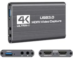 Carte de Capture vidéo Naova - Capture de jeu 4K UltraHD - HDMI 4K @ 60 Hz - Microphone 3,5 mm et entrée/sortie Audio- USB 3.0 - Plug & Play