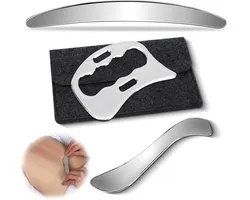Namajunas - Gua sha schrapers - Guasha steen - Gua sha metaal - RVS - 3-in-1 Gua Sha-set met vilten opbergtas - Fascia massage tool - Lymfedrainage massageapparaat - Volledige lichaamsmassage tegen cellulitis voor benen, rug, gezicht en nek