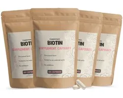 Cupplement Biotine (Vitamine B8) 10.000 mcg Combideal 4x 60 Capsules - biotine 10000mcg - Vegan - Zonder toevoegingen - Lab getest - 60 dagen voorraad per zakje