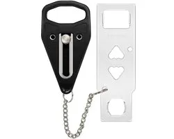 Bondoo Draagbaar Deurslot voor stompe deur - Portable door lock - Deurstopper - Reis Slot Deur - Extra beveiliging thuis & op reis - Zwart