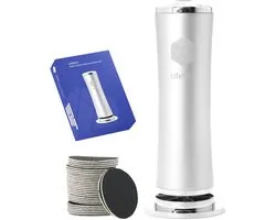 LifeWise® Elektrische Eeltverwijderaar - 60 Vervangbare Schuurpads - Hygiënisch - Netstroom Adapter - Voetvijl - Eeltvijl voor Voeten - Zilver