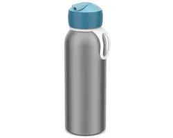 Mepal Isoleerfles flip-up Campus - 350 ml - 12 uur koud / 4 uur warm - Drinkfles met rietje voor kinderen - Cool blue